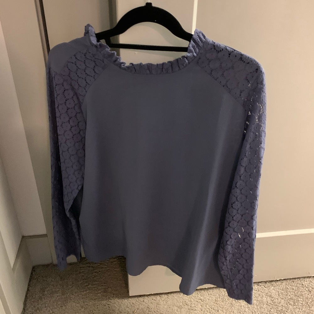 blue long sleeve blouse